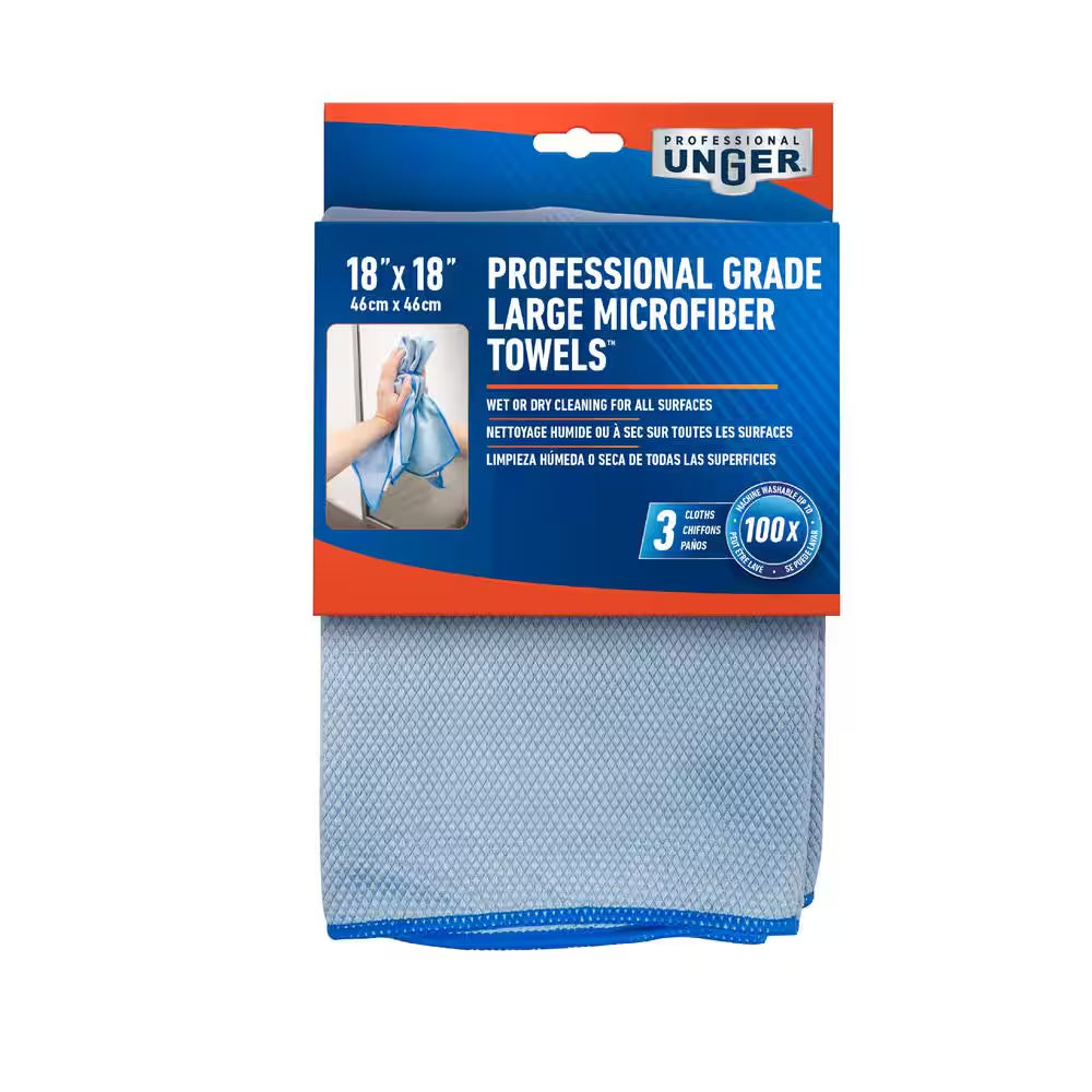 18 In. Large Microfiber Cleaning Cloths (3-Count)