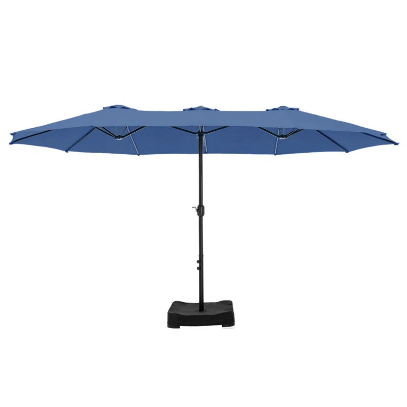 Nyasia 180" X 108" Rectangular Market Umbrella with Base