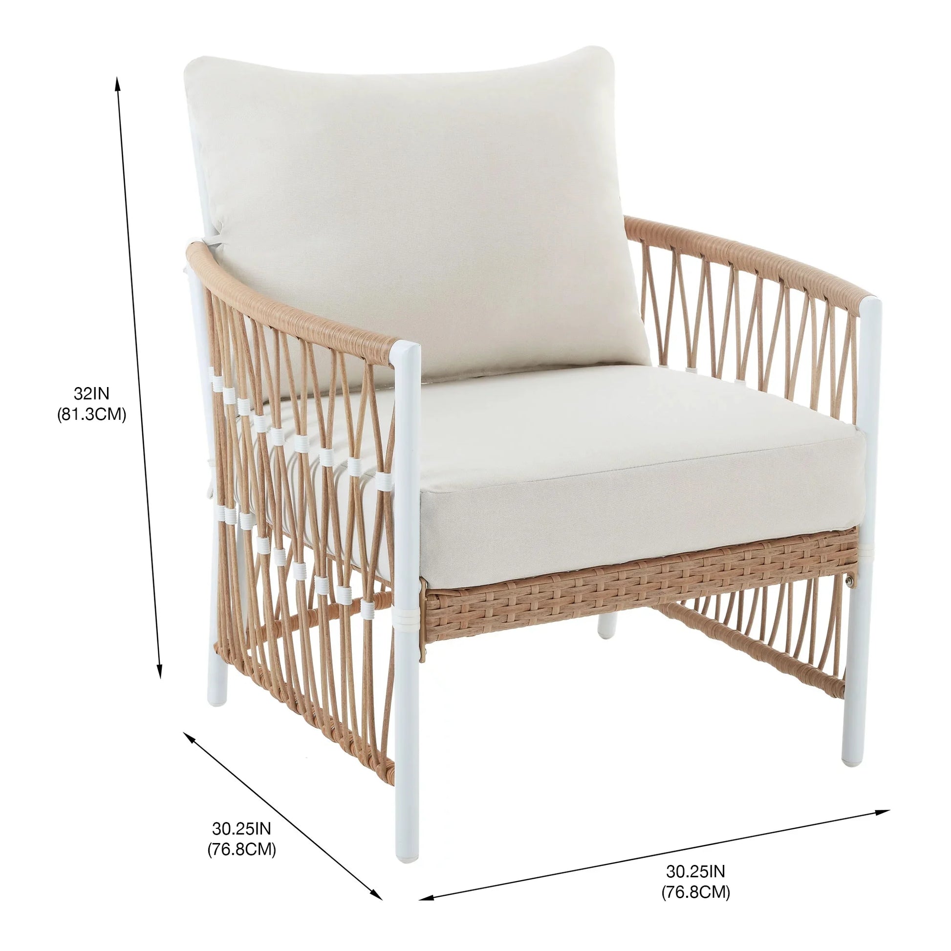 Lilah 2-Pack Outdoor Wicker Lounge Chair, White