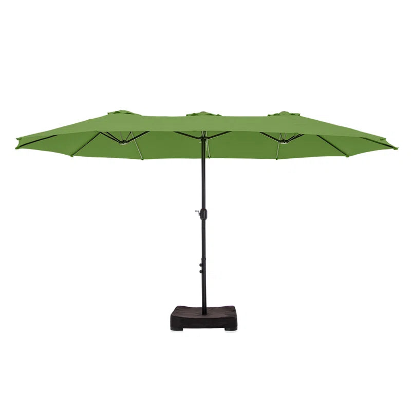 Nyasia 180" X 108" Rectangular Market Umbrella with Base