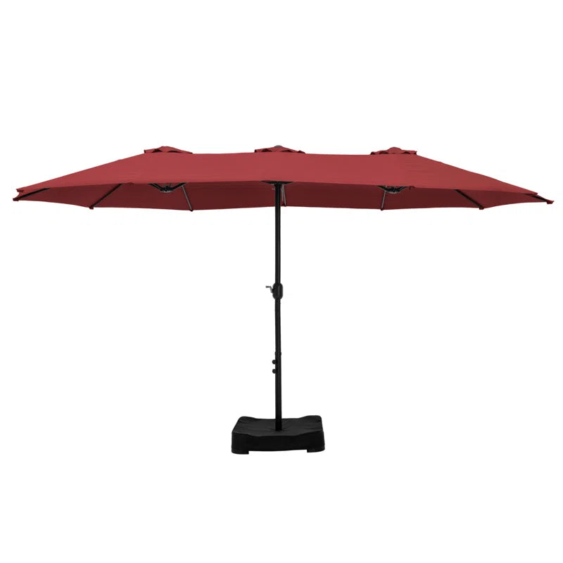 Nyasia 180" X 108" Rectangular Market Umbrella with Base